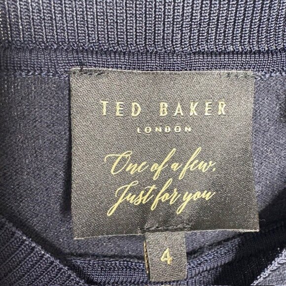 Ted Baker London Floral Sweater Cotton/Silk Blend - Navy/Pink/White - UK4/US10 - Picture 6 of 10